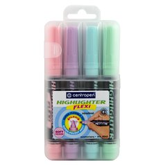Zvýrazňovač Centropen FLEXI SOFT 8542 sada 4 pastelových barev v blistru