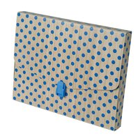 Kufřík Diplomat se zámkem lepenka archivní modrý puntík