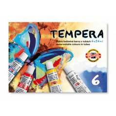 temperové barvy KOH-I-NOOR v tubě 16ml 6 barev  -AKCE