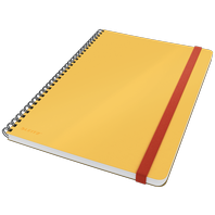 Zápisník kroužkový Leitz Cosy hebké tvrdé desky, vel. L, linkovaný, teplá žlutá