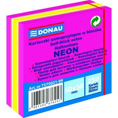 Bloček samolepící 50x50 mm /250 ls Donau  neon růžová