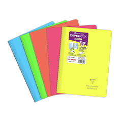 Zápisník Clairefontaine Koverbook, A4, linkovaný, 80 listů, neon, assort barev