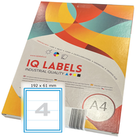 Etiketa IQ Labels A4 bílá 192x61 mm 100 listů v balení