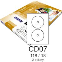 Etiketa Rayfilm A4 bílá CD07 118/18 mm 100 listů v balení