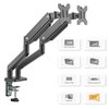 Polohovatelný držák ULTRADESK BRANCH Double pro 2 monitory, 20KG, svorka a průchodka stolu, 17''-32'', 75x75/100x100, černý