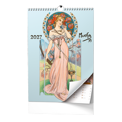 Nástěnný poznámkový kalendář A3 Alfons Mucha 2027