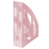 BOX plastový seříznutý na spisy  transparentní růžová