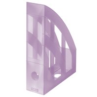 BOX plastový seříznutý na spisy  transparentní lila pastel