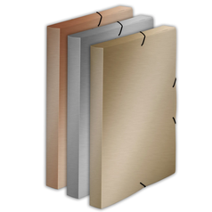 Box A4  METALLIC uzavíratelný gumičkou  měděný