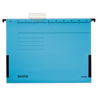 Závěsné desky Leitz Alpha s bočnicemi - modré