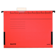 Závěsné desky Leitz Alpha s bočnicemi - červené