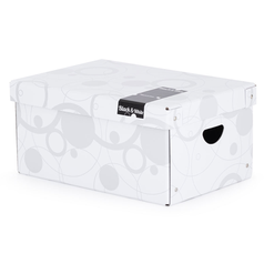 box archivační úložný Black&White velký  35,5 x 24 x 16 cm bílý
