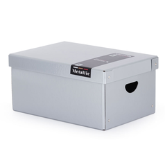 box archivační úložný Metallic velký  35,5 x 24 x 16 cm stříbrný