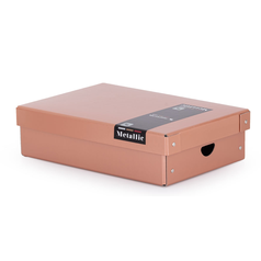 box archivační úložný Metallic malý  35,5 x 24 x 9 cm  měděný