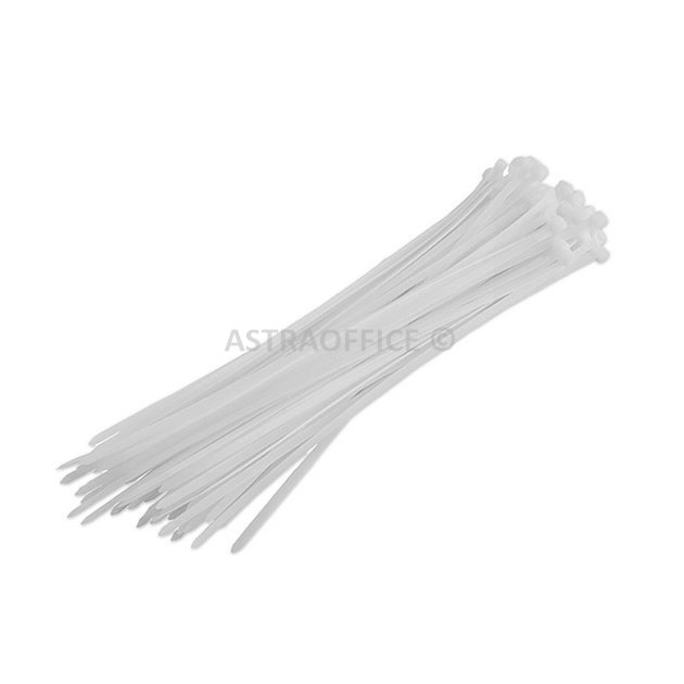 Stahovací pásek, 500x7,6mm, bílý, 0.50mm, 100ks v balení