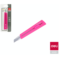 Nůž odlamovací vysouvací DELI 126mm růžový E2038