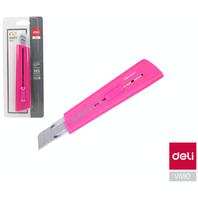 Nůž odlamovací vysouvací DELI 169mm růžový E2040