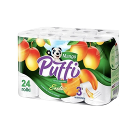 toaletní papír 3vrstvý PUFFI MANGO 24 rolí toaletní papír 3vrstvý PUFFI MANGO 24 rolí
