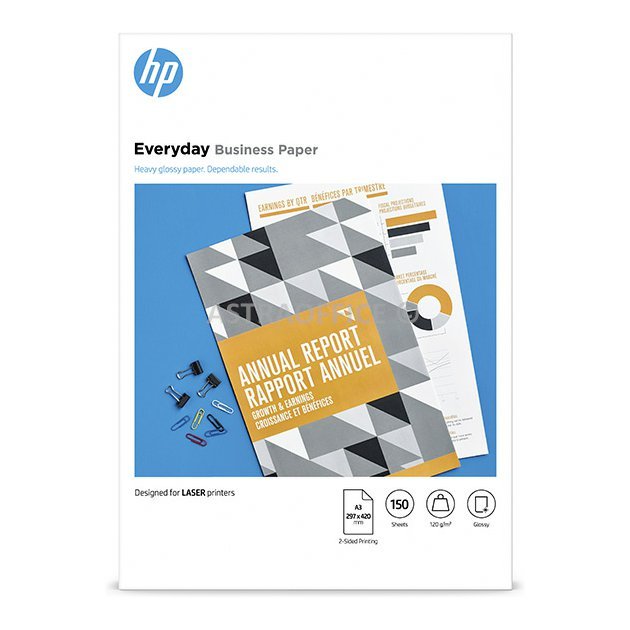 HP e-day FSC, 7MV81A, papír, lesklý, bílý, A3, 120 g/m2, 150 ks, nespecifikováno