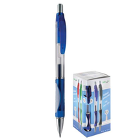 Gelové pero 205 A s mačkacím systémem výsuvu náplně gumový grip barva modrá