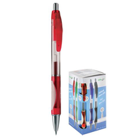 Gelové pero 205 A s mačkacím systémem výsuvu náplně gumový grip barva červená
