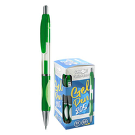 Gelové pero 205 A s mačkacím systémem výsuvu náplně gumový grip barva zelená