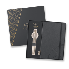 Dárková kazeta Parker IM Monochrome Champagne - sada kuličkové pero a zápisník