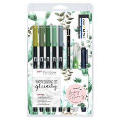 Popisovače TOMBOW Watercoloring set sada Greenery