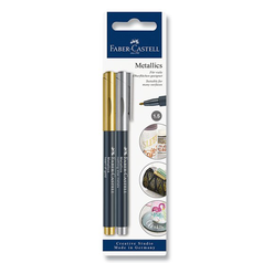 popisovače Faber-Castell Metallics zlatá+stříbrná sada 2 kusy