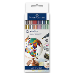 Popisovač Faber Castell METALLICS 12barev hrot 1,5mm