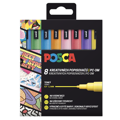POSCA sada kreativních popisovačů 0,9-1,3mm 8 kusů třpitivé barvy