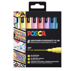 POSCA sada kreativních popisovačů 0,9-1,3mm 8 kusů pastelových barev