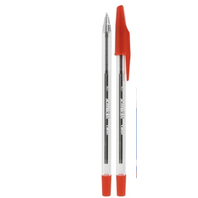 pero kuličkové jednorázové 916 s víčkem hrot 0,7mm červená