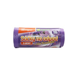 PYTLE odp.  s vůní LEVANDULE 60 l se zavazovacími uchy 16 kusů na roli LDPE+recykl