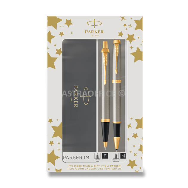 Parker IM Brushed Metal GT - sada roller a kuličkové pero