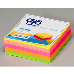 lepená kostka poznámková neon barvy 9x9 cm 400 neonových papírových lístků