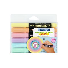 Zvýrazňovač Centropen FLEXI SOFT 8542 sada 6 pastelových barev v blistru
