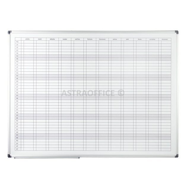 Roční plánovací tabule 90x120cm s CZ potiskem