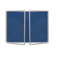 Vitrina 120x180cm,textilní vnitřek, modrá