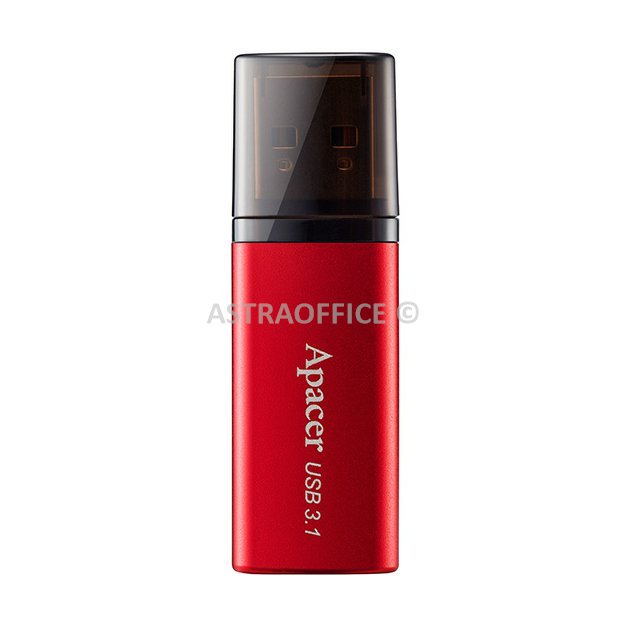 Apacer USB flash disk, USB 3.0, 32GB, AH25B, červený, AP32GAH25BR-1, USB A, s krytkou