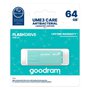 Goodram USB flash disk, USB 3.0, 64GB, UME3, UME3, azurový, UME3-0640CRR11