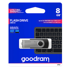 Goodram USB 3.0 Flash disk 8GB UTS3 černý s otočnou krytkou