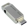 Goodram USB flash disk, USB 3.0, 32GB, ODA3, stříbrný, ODA3-0320S0R11, USB A / USB C, s otočnou krytkou