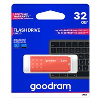 Goodram USB flash disk, USB 3.0, 32GB, UME3, oranžový, UME3-0320O0R11, USB A, s krytkou