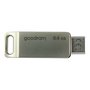 Goodram USB flash disk, USB 3.0, 64GB, ODA3, stříbrný, ODA3-0640S0R11, USB A / USB C, s otočnou krytkou