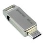 Goodram USB flash disk, USB 3.0, 64GB, ODA3, stříbrný, ODA3-0640S0R11, USB A / USB C, s otočnou krytkou