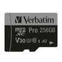 Verbatim paměťová karta MicroSD, 256GB, micro SDXC, 47045, UHS 3 (U3), s adaptérem