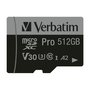 Verbatim paměťová karta MicroSD, 512GB, micro SDXC, 47046, UHS 3 (U3), s adaptérem