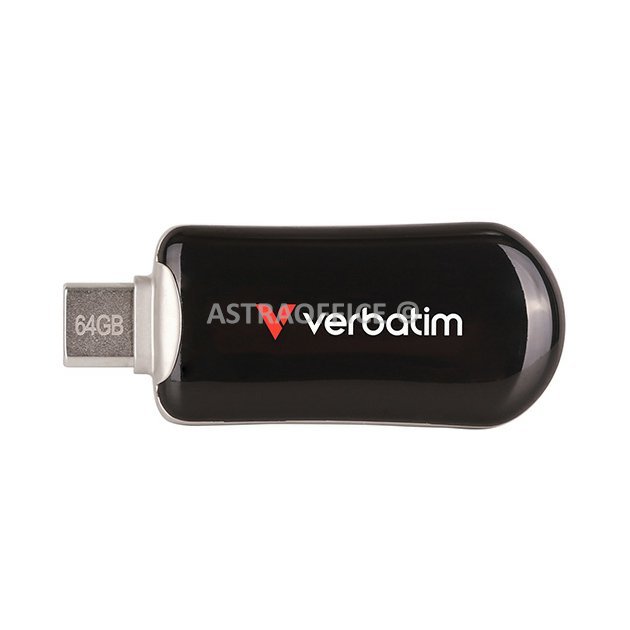 Verbatim USB flash disk, USB C, 64GB, Plectra, černý, 30224, USB C