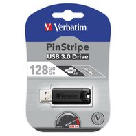 Verbatim USB flash disk, USB 3.0, 128GB, PinStripe, Store N Go, černý, 49319, USB A, s výsuvným konektorem